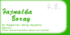 hajnalka boray business card